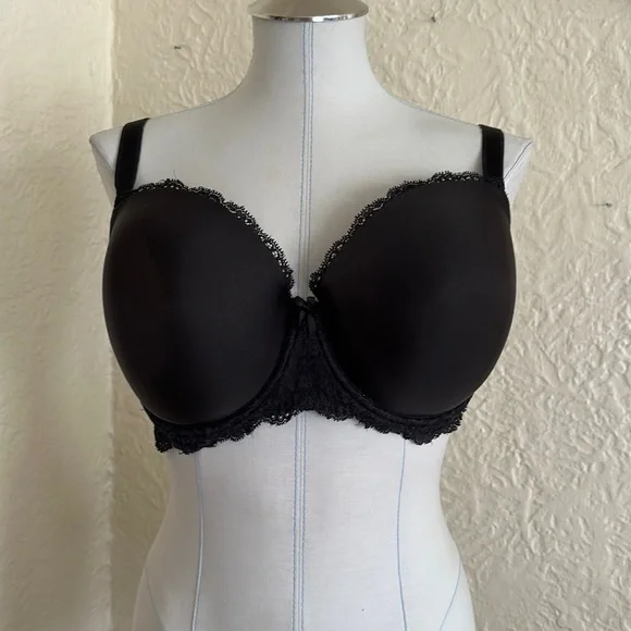 Victoria’s Secret Dream Angels Lined Demi 38DDD Black Lace Bra - Picture 2 of 11